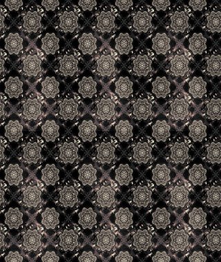 Küçük çiçekteki sevimli çiçek deseni. Raster illüstrasyonu. Siyah renkte çiçekler.