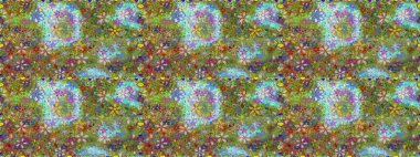 Tekstil, kumaş, kapaklar, duvar kağıtları, baskı, naylon, yapıştırma, örgü, dekupaj için çiçeksiz arkaplan. Küçük yeşil ve kahverengi çiçeklerle oldukça kaliteli besin torbası deseni.