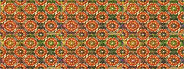 Süslü dekorasyon. Raster klasik barok çiçeksiz altın desenli. Lüks, kraliyet ve Viktorya dönemi konsepti. Altın elementlerle kahverengi renklerde altın desen.