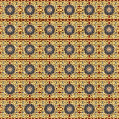 Doku arka planında altın duvar kâğıdı. Renklerdeki altın element. Damask kusursuz yinelenen arkaplan. Barok tarzında altın çiçekli süs..