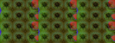 Raster illüstrasyonu. Çiçekli karalama şeklinde Raster çiçek deseni. Yumuşak, yeşil renkte bahar çiçekleri.