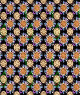 Halk tarzı. Moda baskıları için zarif bir şablon. Parlak renkli çiçekli ve siyah yapraklı harika bir çiçek deseni. Modern çiçek arkaplanı.