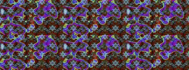 Dallı bahar çiçekleriyle desen, kahverengi renklerle çiçek siluetiyle desen. Raster deseni.