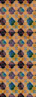 Klasik çiçek tasarımı elementleri. Raster illüstrasyonu. Turuncu renkli turuncu kıvırcık çiçekler.