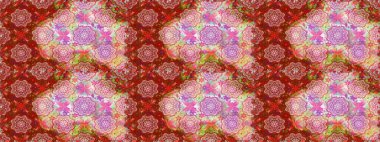 Yumuşak, yaz çiçekli arka plan. Çiçekli karalama şeklinde Raster çiçek deseni. Kırmızı ve nötr renkte çiçekler.