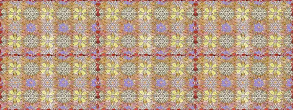 Çiçek duvar kağıdı. Hint süsü. Renkli süs kenarı. Tarafsız ve bej renklerde. Raster illüstrasyonu. Kusursuz desen.