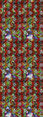 Modern gelişim kırmızı ve kahverengi raster arka plan duvar kâğıdı illüstrasyonu klasik çizgili, desenli desenli çiçekler, çiçekli süsler. Çiçekli el çizimi çizimi deseni.