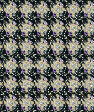 Arkaplan dokusu, duvar kağıdı, çiçek temalı gri renkler. Soyut etnik raster çizim kalıbı. Kabile sanatı boho baskısı, klasik çiçek arkaplanı.