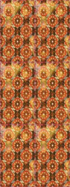 Damask kusursuz yinelenen arkaplan. Barok tarzında altın çiçekli süs. Kahverengi renklerde altın element. Doku arkaplanı üzerine altın duvar kağıdı.