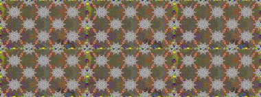 Kusursuz bir arka plan modeli. Raster - stok. Suluboya, elle çizilmiş. Vadinin çiçekleri kahverengi ve gri renklerde.