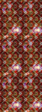 Raster illüstrasyonu. Kahverengi ve kırmızı renkte çiçekler. El çizimi çiçekli soyut çizim deseni.