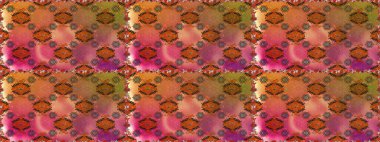 Çiçeksiz desenli, suluboya elle çizilmiş elementler. Parlak renkli fantezi çiçekleri, yapraklar, kahverengi ve turuncu renkli tomurcuklar kahverengi ve turuncu.