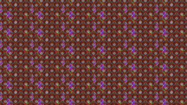 Gri, kırmızı ve kahverengi renklerde. Güzel kumaş deseni. Raster illüstrasyonu. Raster illüstrasyonunda çiçek deseni çizimi.