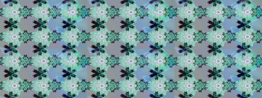 Çok mavi, zarif küçük çiçekler ve mavi renkli komik böcekler, raster desen, illüstrasyon.