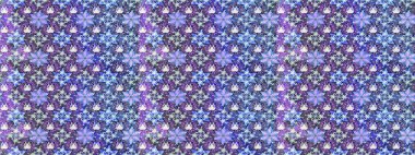 Raster Çiçek İllüstrasyonu 'nun şirin tekstili. Mor ve mavi renkte etnik çiçeklerle süslenmiş zarif bir eskiz..