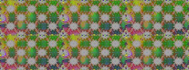 Raster illüstrasyonu. Çiçekli güzel suluboya desen. Yeşil ve kahverengi renklerde.