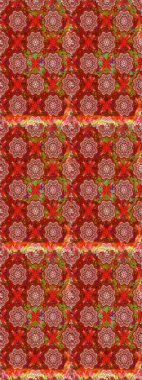 Flowers on red and brown colors in watercolor style. Seamless floral pattern with flowers on red and brown colors.