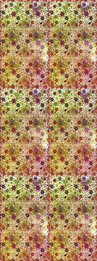 Raster illüstrasyonu. Eskiz tarzı bej ve kahverengi renklerde. Şirin karalama çiçekleri olan kusursuz çiçek desenleri. Raster illüstrasyonu. El yapımı çiçek ve bitki koleksiyonu.