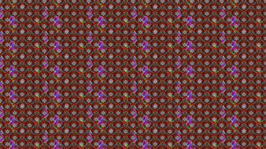 Gri, kırmızı ve kahverengi renklerde. Güzel kumaş deseni. Raster illüstrasyonu. Raster illüstrasyonunda çiçek deseni çizimi.