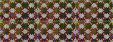 Suluboya tarzında kahverengi ve gri renklerde. Raster illüstrasyonu. Pürüzsüz bahar deseni ve küçük çiçekler.