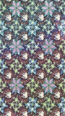 Raster illüstrasyonu. Kahverengi renklerde. 3D çiçekler, çizim.