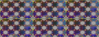 Raster illüstrasyonunda kusursuz çiçek deseni. Gri ve kahverengi renkli çiçekler. Renkli Bahar Temalı Kusursuz Arkaplan. Düz Çiçek Elementleri Tasarımı.