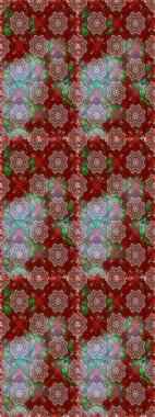 Bahar mevsimi. Raster dikişsiz şirin çiçek deseni. Kırmızı ve kahverengi renkte çiçekler. Nazik romantik baskı. Tatil havası..