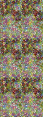 Çiçeksiz desenli nakış işlemeli gelincikler ve vadideki zambaklar. Raster geleneksel çiçek buketi yeşil ve nötr renklerde tekstil tasarımı için.