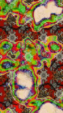 Elle boyanmış suluboya resim çizimleri, çiçekler ve bitkiler. Renkli çiçekler.