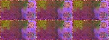 Kahverengi çiçekli kusursuz desen, suluboya çiçek deseni, sevimli çiçek, duvar kağıdı, kart veya kumaş için fayanslı. Raster - stok.