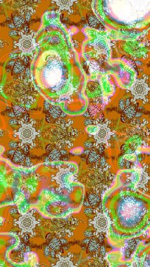 Suluboya çiçekli çiçek deseni. Raster illüstrasyonu. Renklerde güzel tekstil.