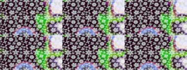 Küçük çiçekli kusursuz yay deseni. Raster illüstrasyonu. Suluboya tarzında kahverengi renkler üzerine.