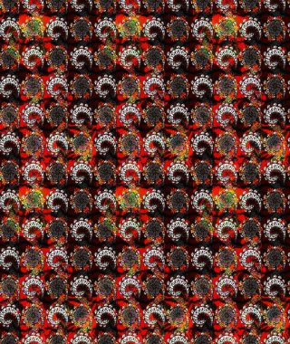 Güzel kumaş deseni. Renkli Bahar Teması eskiz kalıbı. Asya tekstil tarzında. Çiçek desenli çizim. Raster illüstrasyonu. Düz Çiçek Elementleri Tasarımı.