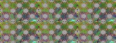 Moda baskıları için zarif bir şablon. Modern çiçek arkaplanı. Parlak renkli çiçekleri ve yeşil ve gri renkte yaprakları olan şaşırtıcı, pürüzsüz çiçek deseni. Halk stili.