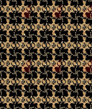 Siyah renkler üzerine çiçek desenli eskiz, el yapımı papatyalar, papatyalar. Tekrarlayan çiçek arkaplanı, zarif siyah çiçekler duvar kağıdı..