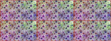 Tekstil, kumaş, kapaklar, duvar kağıtları, baskı, naylon, yapıştırma, örgü, dekupaj için çiçeksiz arkaplan. Millefleur 'lar. Küçük nötr reklam grisi ve çiçeklerle oldukça eski bir besin torbası deseni.