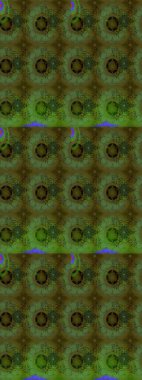 Yeşil renkli yeşil papatya deseni. Raster illüstrasyonu. Yeşil renklerde.