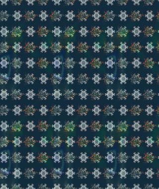 Millefleur 'lar. Tekstil, kumaş, kapaklar, duvar kağıtları, baskı, naylon, koleksiyon defteri, örgü, dekupaj için güzel bir eskiz. Küçük mavi çiçekli oldukça eski bir besin torbası deseni..