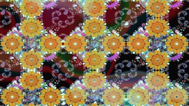 Yatak çarşafları, ceket, paket tasarımı, kumaş ve moda kavramları için tekstil baskısı. Çiçekleri, deniz kabukları, mandalaları ve suluboya efektleriyle donanma geçmişi. Çizim kalıbı etnik tasarım.