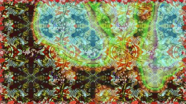 Paisleys zarif çiçek desenli arkaplan duvar kâğıdı çizimi klasik stil, modern 3D çizgili sanat eseri altın ve yeşil desenli çiçek yaprakları ve süsler..