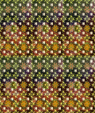 Düz Çiçek Elementleri Tasarımı. Kahverengi renkli çiçekler. Sevimli çiçek raster deseni. Renkli Bahar Teması çizim şablonu.