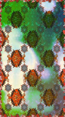 Raster illustration. Seamless floral pattern in folk style with flowers, leaves. Hand drawn.