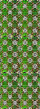 Yeşil ve gri renkli çiçekler. Düz Çiçek Elementleri Tasarımı. Raster illüstrasyonunda kusursuz çiçek deseni. Renkli Yaz Temalı Kusursuz Arkaplan.