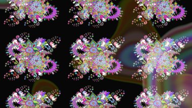 Modern stil dokusu. Çiçek desenli raster, siyah çizgi grafik deseni soyut raster arkaplan.