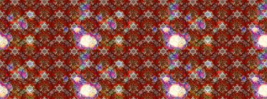 Çiçekli karalama şeklinde Raster çiçek deseni. Kahverengi, kırmızı ve bej renkli çiçekler. Yumuşak, bahar çiçekli arka plan.