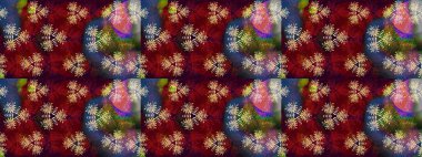 Çiçek deseni. Kırmızı renkte çiçek çizimi. Şatafatlı bahar bahçesi dokusu. Raster illüstrasyonu. Kırmızı renkte çiçekler.