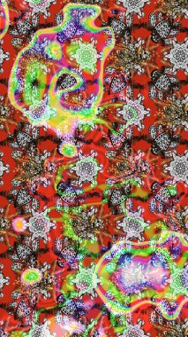 Ultraviyole kumaş deseni. Çizim kalıbı. Organik motif arka planı. Raster illüstrasyonu.