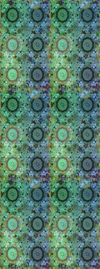 Yeşil renklerde, altın çiçekli altın desenli desen. Altın rengi, kusursuz çizim. Raster geometrik arka plan. Senin tasarımın için, duvar kağıdı..