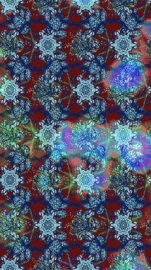 Botanik çizim kalıbı. Organik elementler. Raster deseni. Suluboya etkisi.