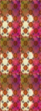 Çiçekli karalama şeklinde Raster çiçek deseni. Raster illüstrasyonu. Kahverengi ve bej renklerde bahar çiçekleri.